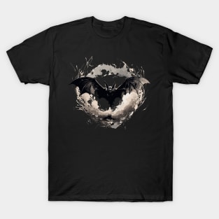 Spooky Bat and Moon T-Shirt